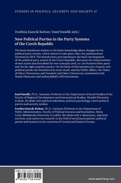 Produktbild: New Political Parties in the Party Systems of the Czech Republic