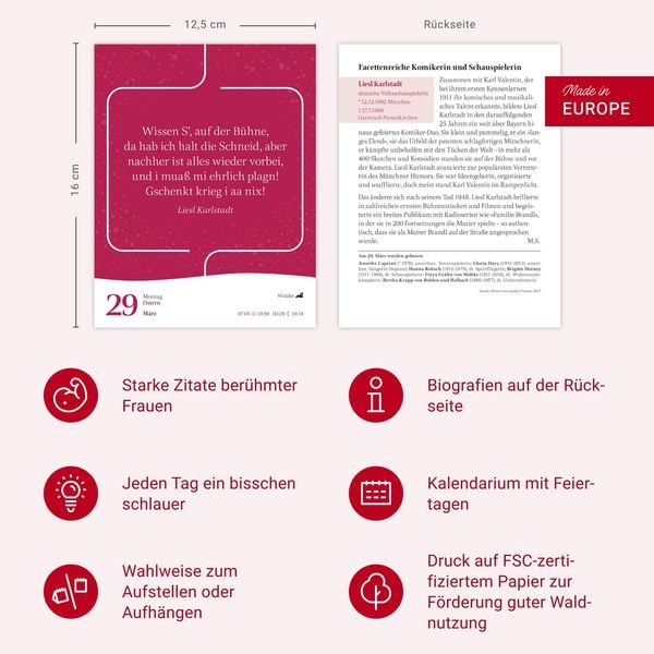 Produktbild: Starke Worte von starken Frauen Tagesabrei&szlig;kalender 2027