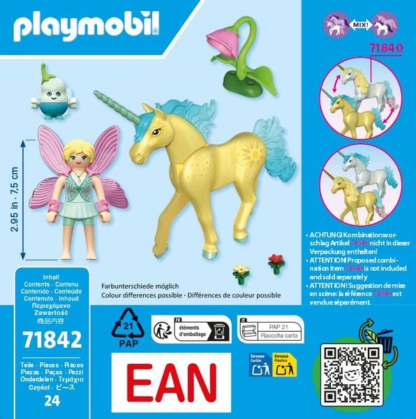 Produktbild: PLAYMOBIL 71842 Sammeleinhorn Sonnenscheinbl&uuml;te mit Fee