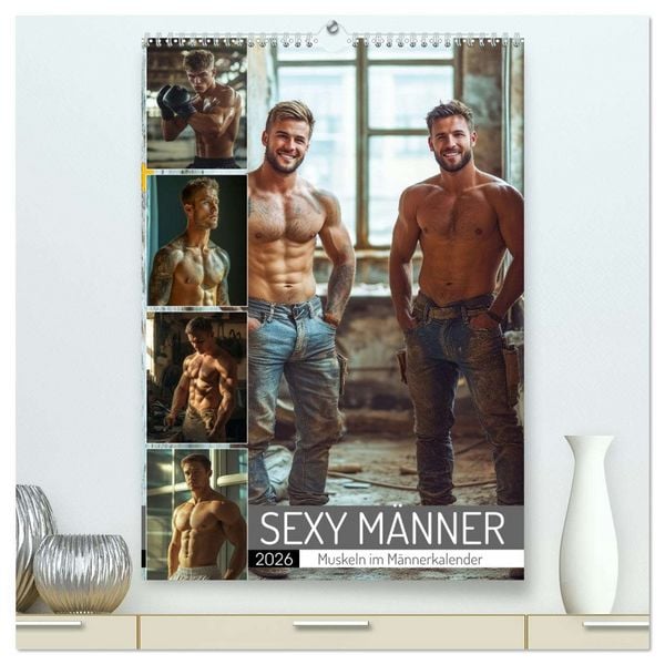Produktbild: SEXY M&Auml;NNER - Muskeln im M&auml;nnerkalender (hochwertiger Premium Wandkalender 2026 DIN A2 hoch), Kunstdruck in Hochglanz