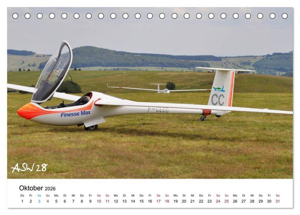 Produktbild: Flugzeuge auf der Wasserkuppe 2026 (Tischkalender 2026 DIN A5 quer), CALVENDO Monatskalender