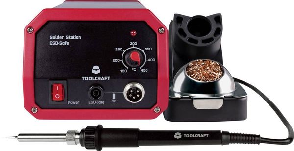 Produktbild: TOOLCRAFT ST-100A L&ouml;tstation analog 100W 150 - 450&deg;C inkl. L&ouml;tspitze