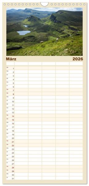 Produktbild: Familienplaner 2026 - Isle of Skye - Schottlands Inseln mit 5 Spalten (Wandkalender, 21 x 45 cm) CALVENDO