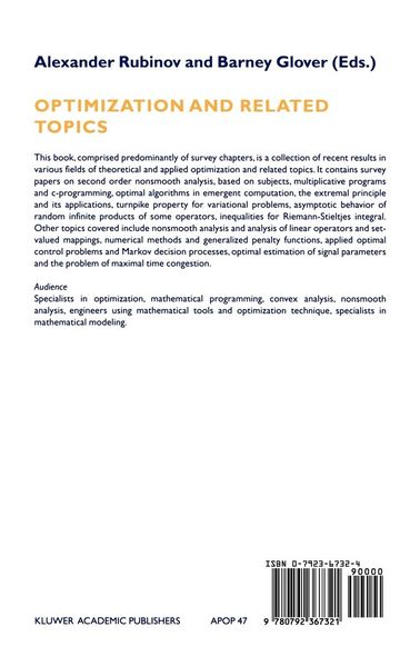 Produktbild: Optimization and Related Topics