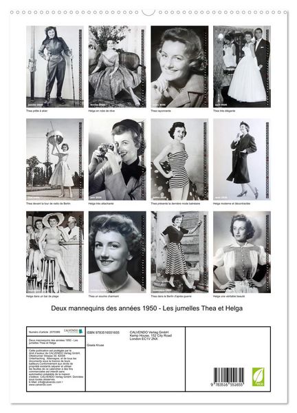 Produktbild: Deux mannequins des ann&eacute;es 1950 - Les jumelles Thea et Helga (Calendrier mural 2026 DIN A2 horizontal) calendrier de bureau