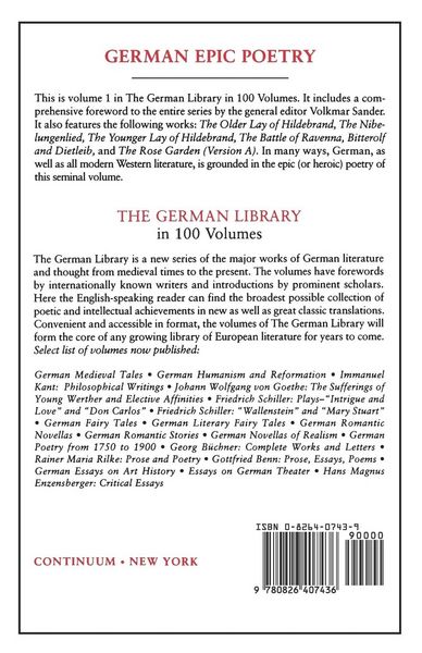 Produktbild: German Epic Poetry