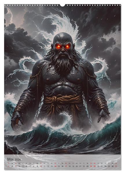Produktbild: Japanische Mythologie - G&ouml;tter, Helden und Monster (hochwertiger Premium Wandkalender 2026 DIN A2 hoch), Kunstdruck in Hochglanz