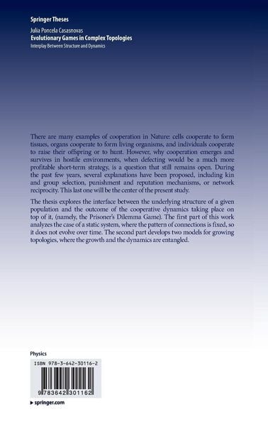 Produktbild: Evolutionary Games in Complex Topologies