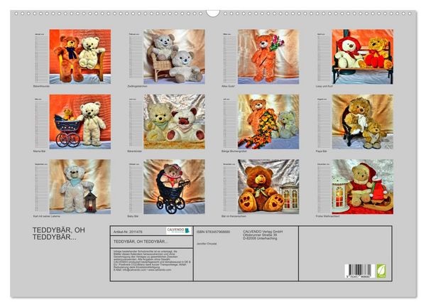 Produktbild: TEDDYB&Auml;R, OH TEDDYB&Auml;R... (Wandkalender 2026 DIN A2 quer), CALVENDO Monatskalender