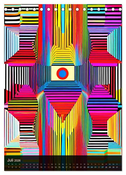 Produktbild: OP Art Nichts f&uuml;r schwache Augen (Tischkalender 2026 DIN A5 hoch), CALVENDO Monatskalender