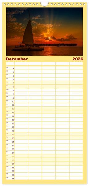Produktbild: Familienplaner 2026 - FLORIDA KEYS UND KEY WEST Malerische Reiseroute mit 5 Spalten (Wandkalender, 21 x 45 cm) CALVENDO