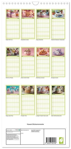 Produktbild: Familienplaner 2027 - Kawaii-Gl&uuml;cksmomente mit 5 Spalten (Wandkalender, 21 x 45 cm) CALVENDO