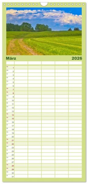 Produktbild: Familienplaner 2026 - Faszination Th&uuml;ringer Wald mit 5 Spalten (Wandkalender, 21 x 45 cm) CALVENDO