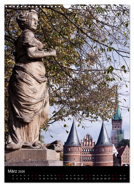 Produktbild: L&uuml;beck - Hansesch&ouml;nheit in Insellage (Wandkalender 2026 DIN A3 hoch), CALVENDO Monatskalender