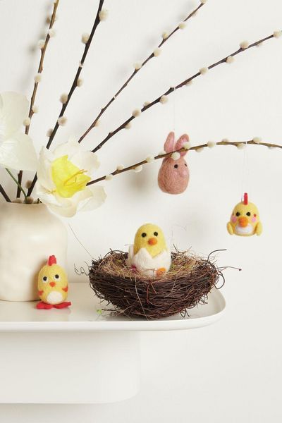 Produktbild: Aufh&auml;nger Filz-Osterfiguren 3D, 4 Stk