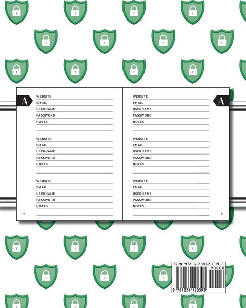 Produktbild: XL Large Print Password Tracker (Lock Shield Green)