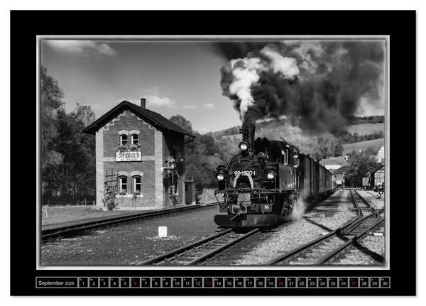 Produktbild: Unter Dampf - Mit der Pre&szlig;nitztalbahn durchs Erzgebirge (Tischkalender 2026 DIN A5 quer), CALVENDO Monatskalender