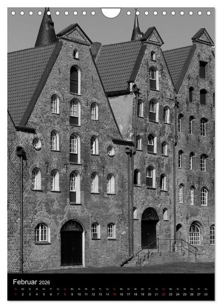 Produktbild: L&uuml;beck schwarz-wei&szlig; (Wandkalender 2026 DIN A4 hoch), CALVENDO Monatskalender