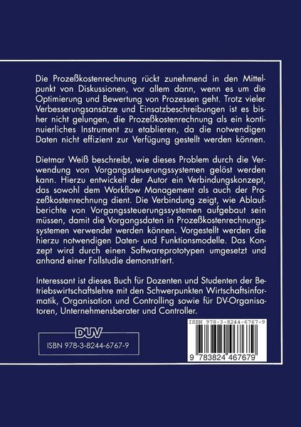 Produktbild: Proze&szlig;kostenrechnung und Workflow Management