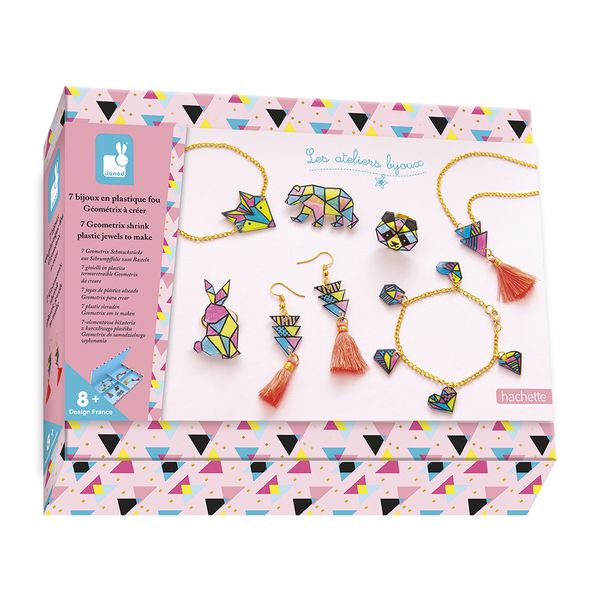 Produktbild: Geometrischer Schmuck aus Schrumpffolie &ndash; Bastel-Set f&uuml;r Kinder (7 Schmuckst&uuml;cke)