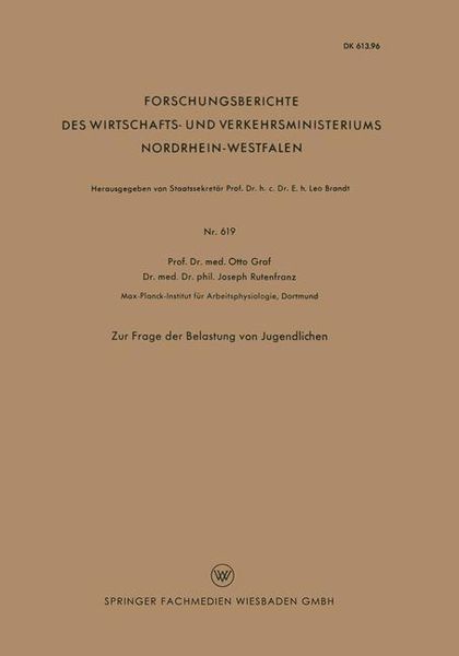 Produktbild: Zur Frage der Belastung von Jugendlichen