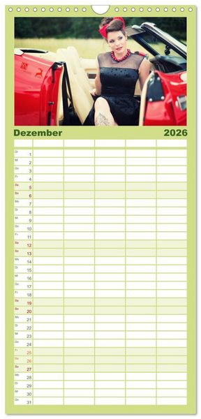 Produktbild: Familienplaner 2026 - Rockabilly - Back to the 50s mit 5 Spalten (Wandkalender, 21 x 45 cm) CALVENDO