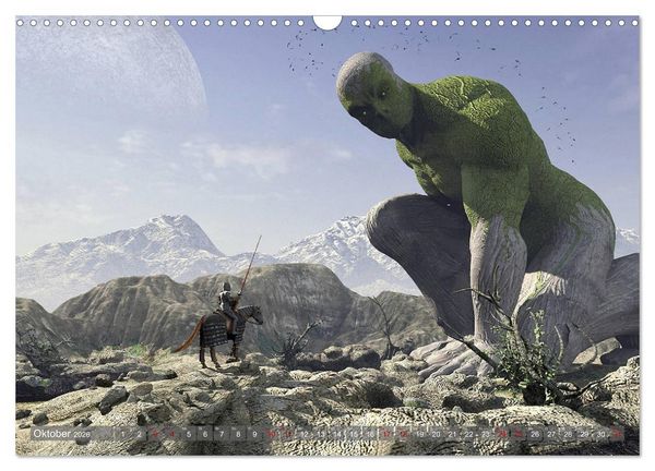 Produktbild: Helden, Drachen und Magie (Wandkalender 2026 DIN A3 quer), CALVENDO Monatskalender