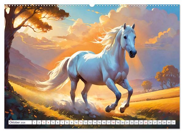 Produktbild: Lipizzaner. Kunstvolle Portr&auml;ts sch&ouml;ner Pferde (Wandkalender 2026 DIN A2 quer), CALVENDO Monatskalender