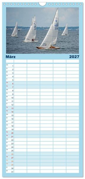 Produktbild: Familienplaner 2027 - Segelboote - Eleganz in Vollendung mit 5 Spalten (Wandkalender, 21 x 45 cm) CALVENDO