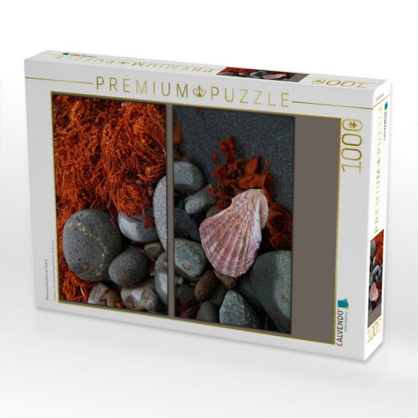 Produktbild: CALVENDO Puzzle Steine und Muscheln am Strand | 1000 Teile Lege-Gr&ouml;&szlig;e 64x48cm Foto-Puzzle f&uuml;r gl&uuml;ckliche Stunden