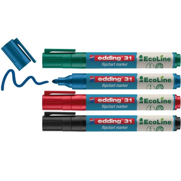 Produktbild: Edding Flipchartmarker EcoLine 31, 4er Set