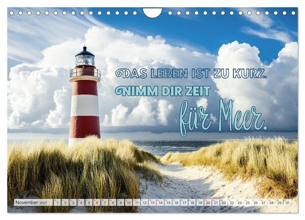 Produktbild: K&Uuml;STENZAUBER Sehnsucht nach Meer (Wandkalender 2027 DIN A4 quer), CALVENDO Monatskalender