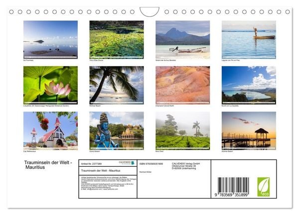 Produktbild: Trauminseln der Welt - Mauritius (Wandkalender 2027 DIN A4 quer), CALVENDO Monatskalender