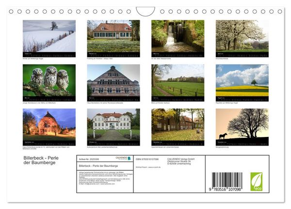 Produktbild: Billerbeck - Perle der Baumberge (Wandkalender 2026 DIN A4 quer), CALVENDO Monatskalender
