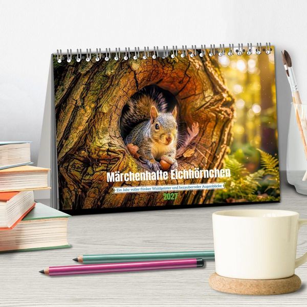 Produktbild: M&auml;rchenhafte Eichh&ouml;rnchen (Tischkalender 2027 DIN A5 quer), CALVENDO Monatskalender