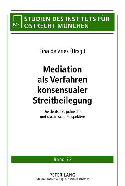 Produktbild: Mediation als Verfahren konsensualer Streitbeilegung
