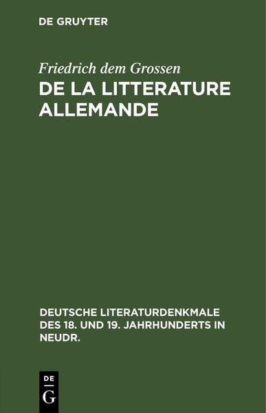 Produktbild: De la litterature allemande