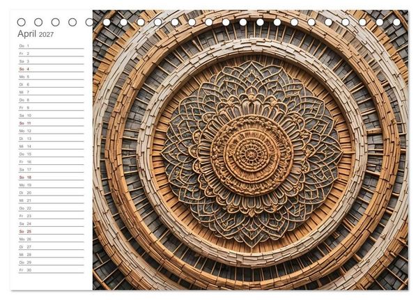 Produktbild: Natural Mandalas - Kraftvolle KI Mandalas aus Naturmaterialien (Tischkalender 2027 DIN A5 quer), CALVENDO Monatskalender