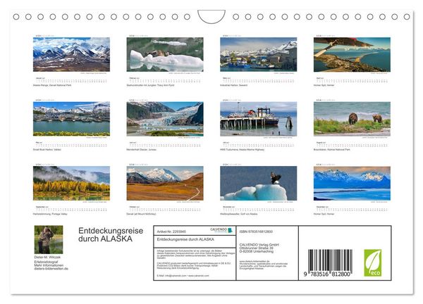 Produktbild: Entdeckungsreise durch ALASKA (Wandkalender 2027 DIN A4 quer), CALVENDO Monatskalender