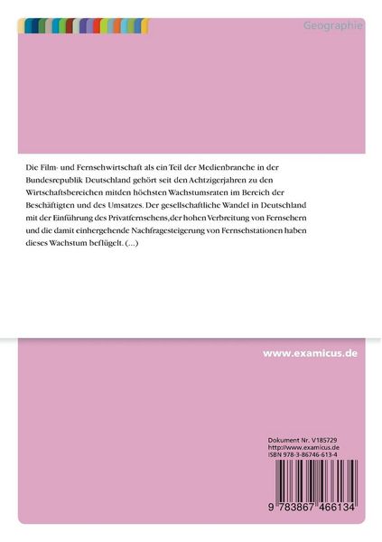 Produktbild: Medienst&auml;dte in Deutschland - Standortanforderungen f&uuml;r Medienst&auml;dte der Film- und Fernsehwirtschaft