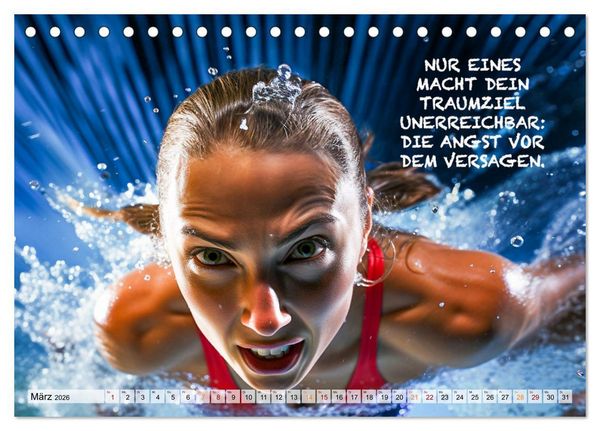 Produktbild: Schwimmen und Motivation (Tischkalender 2026 DIN A5 quer), CALVENDO Monatskalender