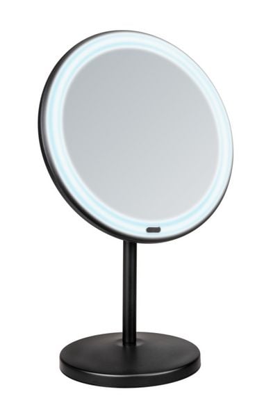 Produktbild: LED Stand-Kosmetikspiegel Mod. Onno Schwarz, mit Touch-Funktion