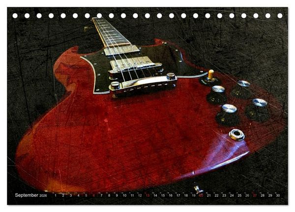 Produktbild: GITARREN Vintage Art (Tischkalender 2026 DIN A5 quer), CALVENDO Monatskalender