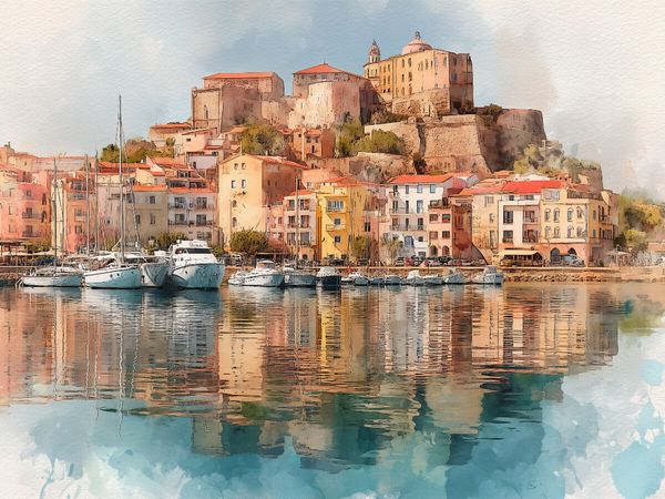 Produktbild: CALVENDO Puzzle Calvi, Corsica, Frankreich | 1000 Teile Lege-Gr&ouml;&szlig;e 64x48cm Foto-Puzzle f&uuml;r gl&uuml;ckliche Stunden