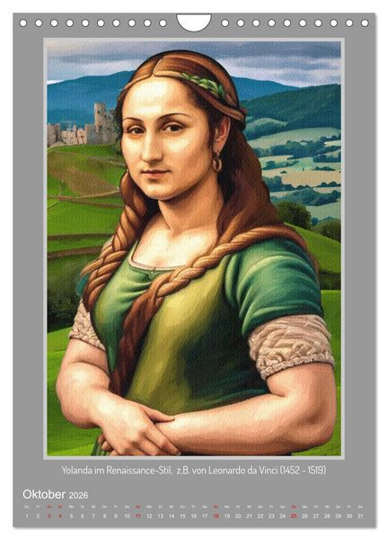 Produktbild: Yolanda in der Kunstgalerie (Wandkalender 2026 DIN A4 hoch), CALVENDO Monatskalender