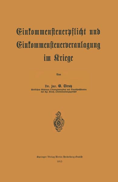 Produktbild: Einkommensteuerpflicht und Einkommensteuerveranlagung im Kriege