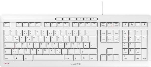 Produktbild: CHERRY Stream USB Tastatur Deutsch, QWERTZ Hellgrau