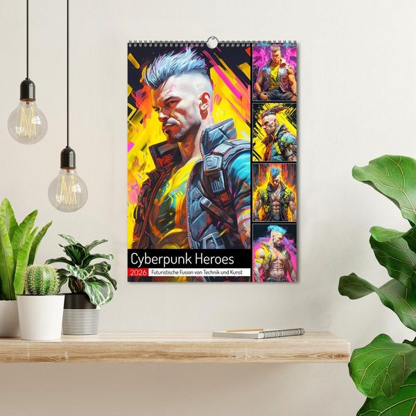 Produktbild: Cyberpunk Heroes. Futuristische Fusion von Technik und Kunst (Wandkalender 2026 DIN A3 hoch), CALVENDO Monatskalender