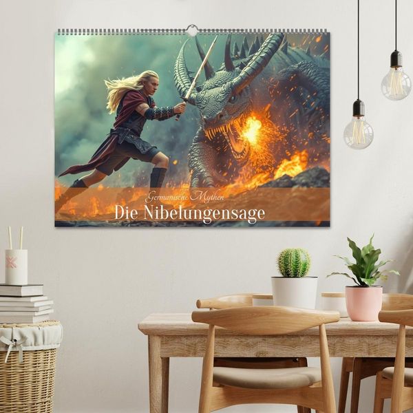 Produktbild: Germanische Mythen &ndash; Die Nibelungensage (Wandkalender 2027 DIN A2 quer), CALVENDO Monatskalender