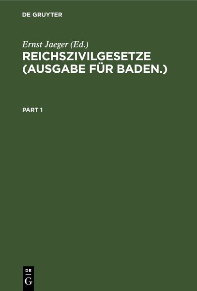 Produktbild: Reichszivilgesetze (Ausgabe f&uuml;r Baden.)